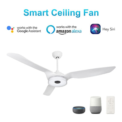 Carro Fletcher 56" Smart Ceiling Fan, White/White - VS563F-L13-W1-1