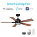 Carro Appleton 56" Smart Ceiling Fan/Remote, Black/Wooden - VS565E-L12-B3-1