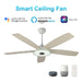 Carro Journey 56" Smart Ceiling Fan, White/Wooden - VS565H-L13-W6-1