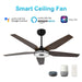 Carro Elira Smart 56" Ceiling Fan, Black/Walnut - VS565S-L13-B5-1