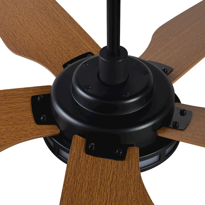 Carro Elira Smart Ceiling Fan, Black/Wooden Pattern