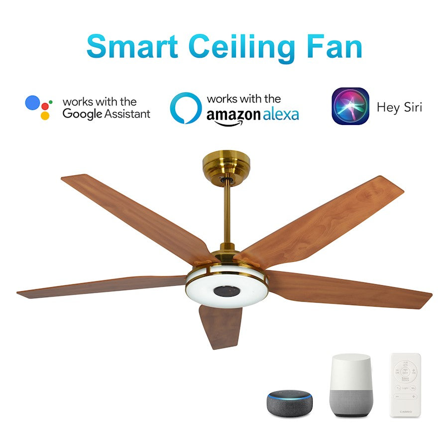 Carro Elira Smart 56" Ceiling Fan, Gold/Wooden - VS565S-L13-G3-1