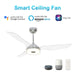 Carro Fletcher 60" Smart Ceiling Fan, Silver/Transparent - VS603F-L13-S8-1