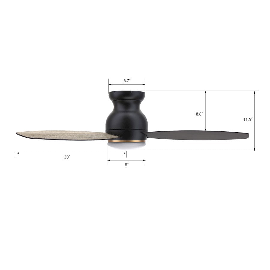 Carro Trento Ceiling Fan/Remote/Light Kit, Black/Walnut