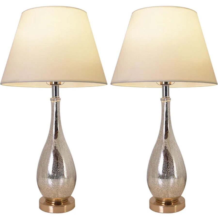 Carro Lola 1 Light 28" Table Lamp, Set of 2, Gold Mercury/Beige - VT-G28012A2