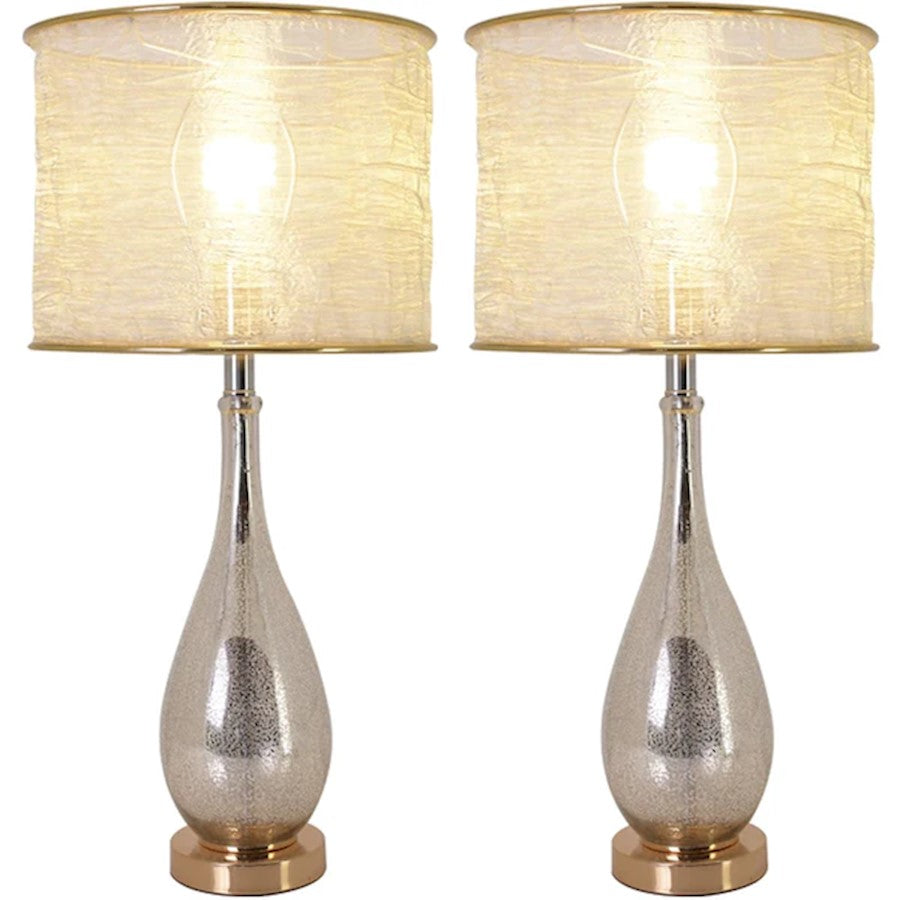 Carro Lola 1 Light 28" Table Lamp, Set of 2, Gold Mercury/Golden - VT-G28012A2S