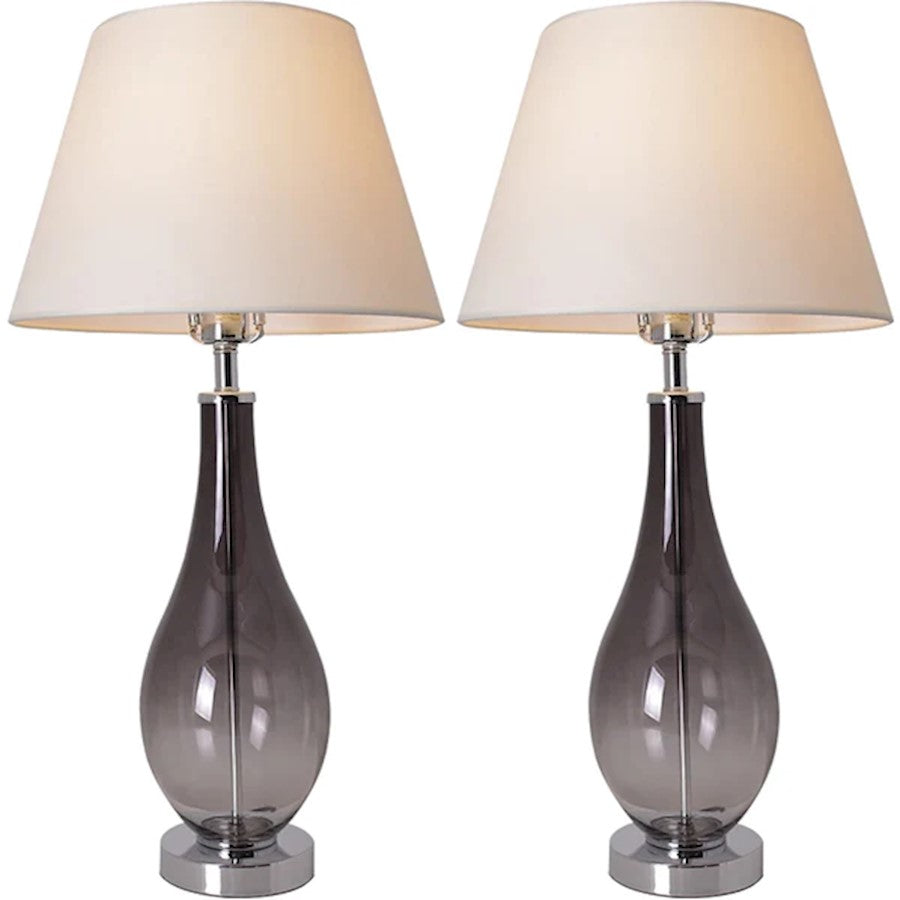 Carro Lola 1 Light 28" Table Lamp, Set of 2, Smoke Grey/Beige - VT-G28012A3