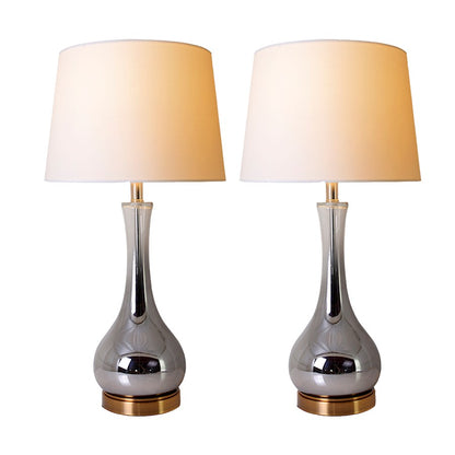 Carro Melati 1 Light 28" Table Lamp, Set of 2, Chrome Grey/White - VT-G28052A4