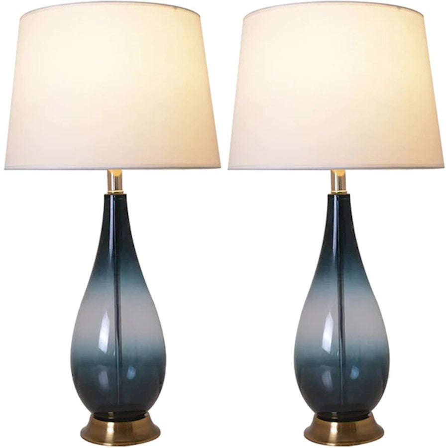 Carro Lola 1 Light 28" Table Lamp, Set of 2, Dark Green/White - VT-G28062A1