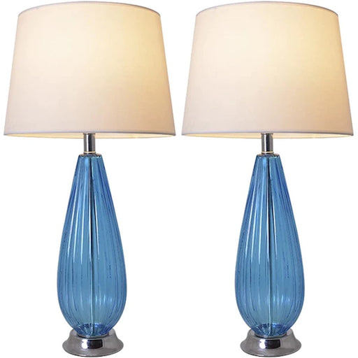 Carro Manolya 1 Light 28" Table Lamp, Set of 2, Blue/White - VT-G28072A1