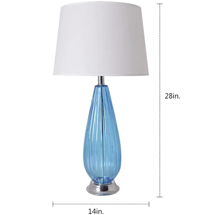 Carro Manolya 1 Light 28" Table Lamp, Set Of 2, Blue/White