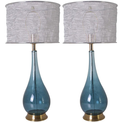 Carro Lola Big 1 Light 30" Table Lamp, Set of 2, Blue/Silver - VT-G30012A1S