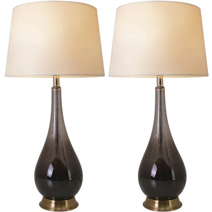 Carro Lola Big 1 Light 30" Table Lamp, Set of 2, Smoke Grey/Beige - VT-G30012A2