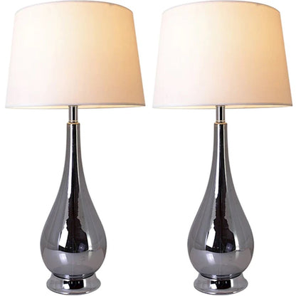 Carro Lola Big 1 Light 30" Table Lamp, Set of 2, Chrome Grey/White - VT-G30012A3