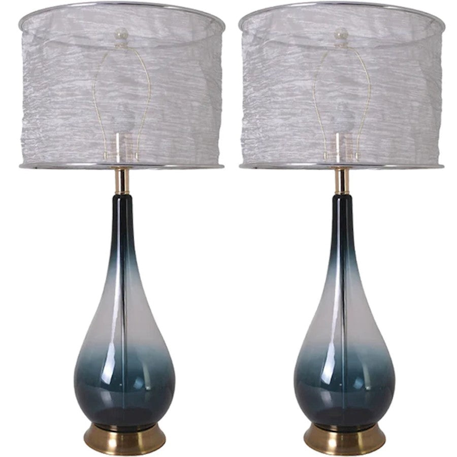 Carro Lola Big 1 Light 30" Table Lamp, Set of 2, Green/Silver - VT-G30012A4S