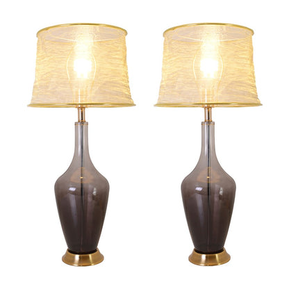 Carro Clavel 1 Light 31" Table Lamp, Set of 2, Grey/Golden - VT-G31012A1S