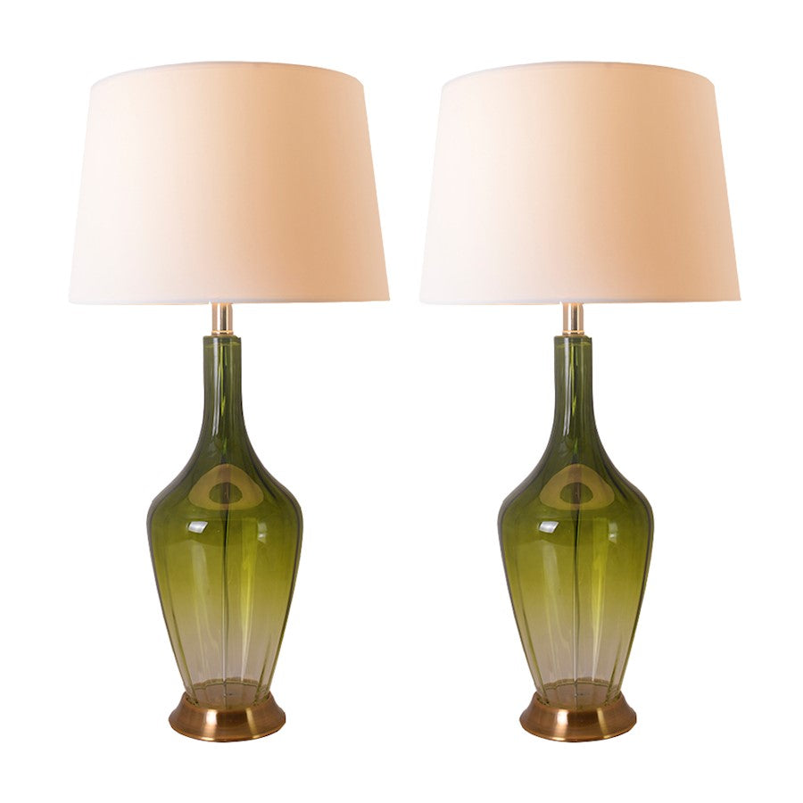 Carro Clavel 1 Light 31" Table Lamp, Set of 2, Green/White - VT-G31012A2