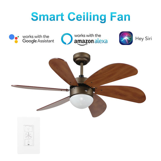 Carro Metanoia 38" Ceiling Fan/LED Light Kit, Bronze/Wooden - VWGS-386E-L11-DD-1