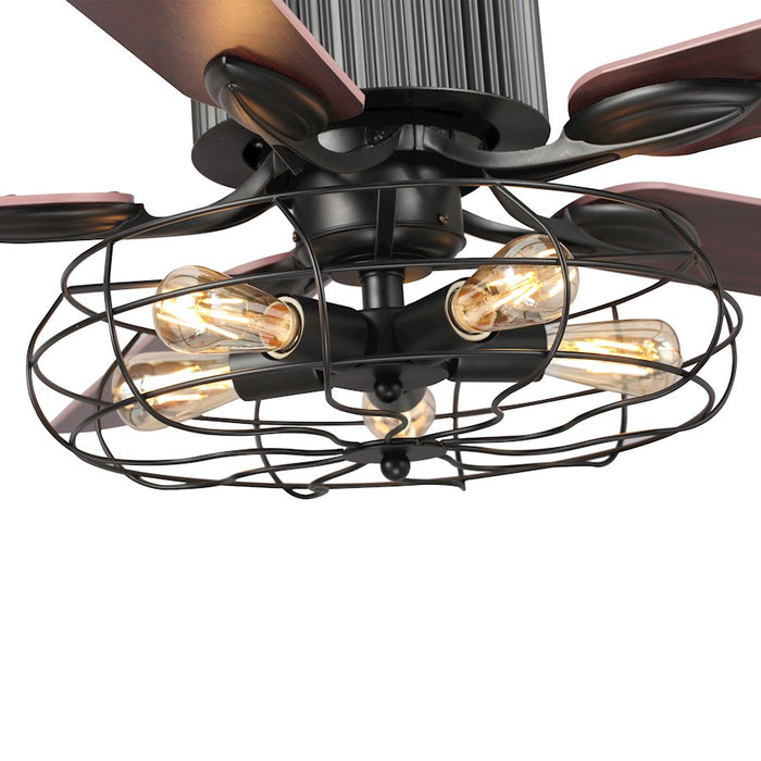 Carro Helston 52" Ceiling Fan/LED Light Kit, Black/Walnut
