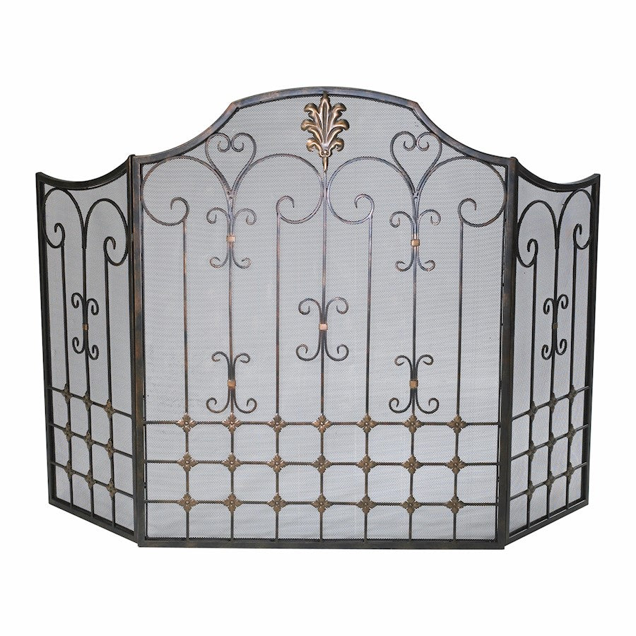 Cyan Design Fire Screen, Bronze With Gold Accents