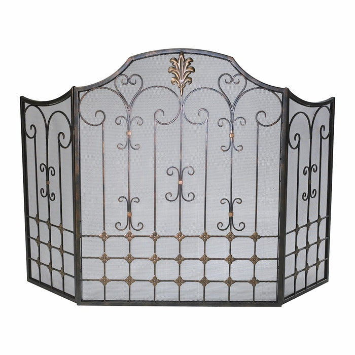 Cyan Design Fire Screen, Bronze With Gold Accents