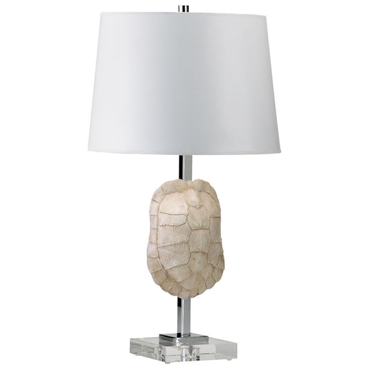 Tortoise Shell Table Lamp, White