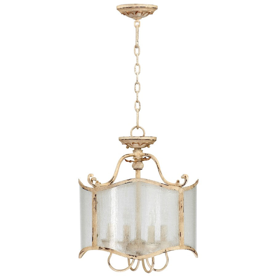 4 Light Dual Mount Pendant, Persian White