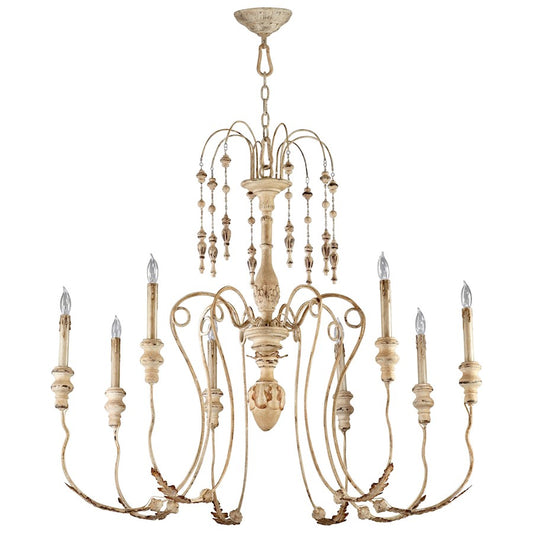 8 Light Chandelier, Persian White