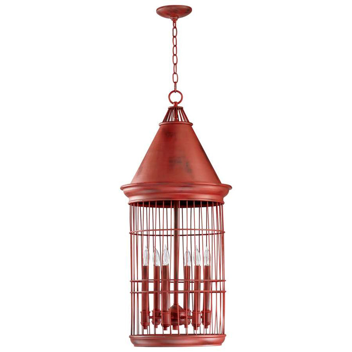 Cyan Design Conical Birdcage Pendant, Red