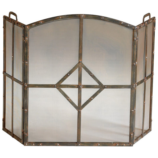 Cyan Design Lincoln Fire Screen, Raw Steel