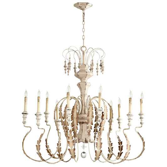 10 Light Chandelier, Persian White