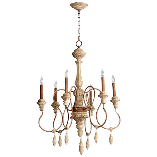 6 Light Chandelier, Sutherland Buff