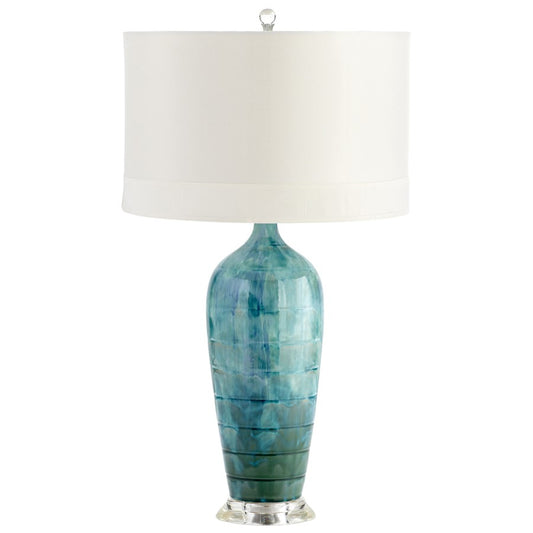 Elysia Table Lamp, Blue Glaze