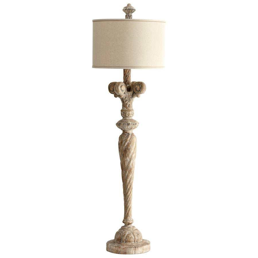 Tyne Floor Lamp, Limed Gracewood