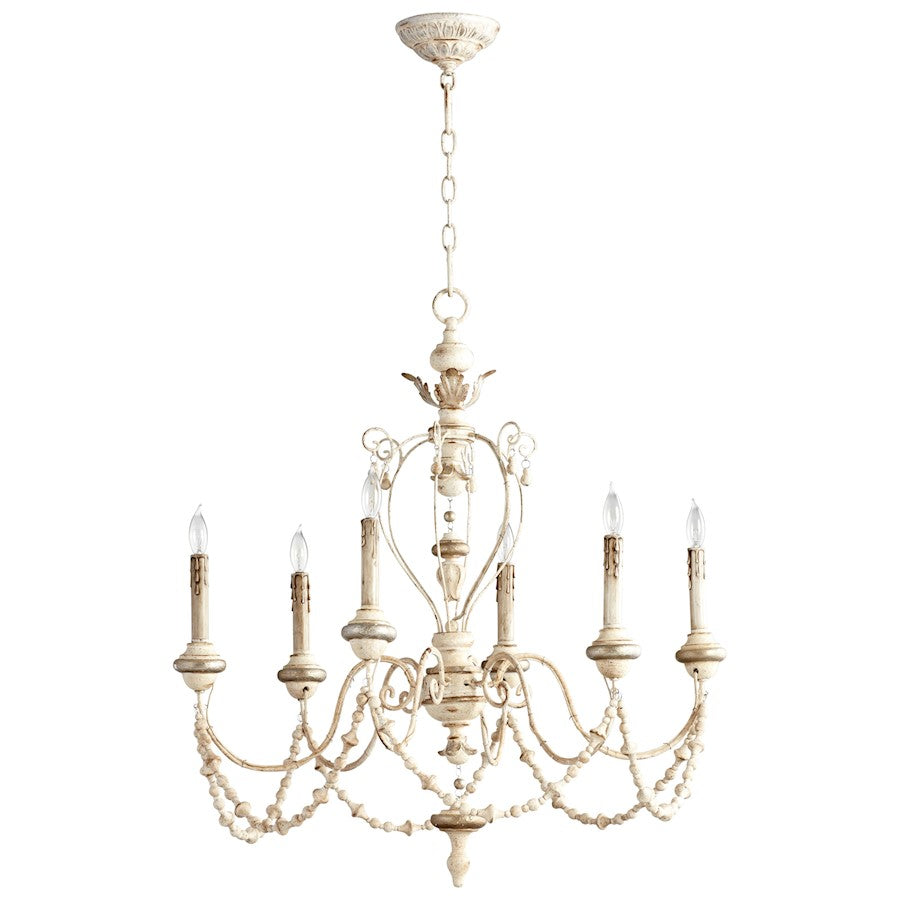 Florine Chandelier, White and Silver