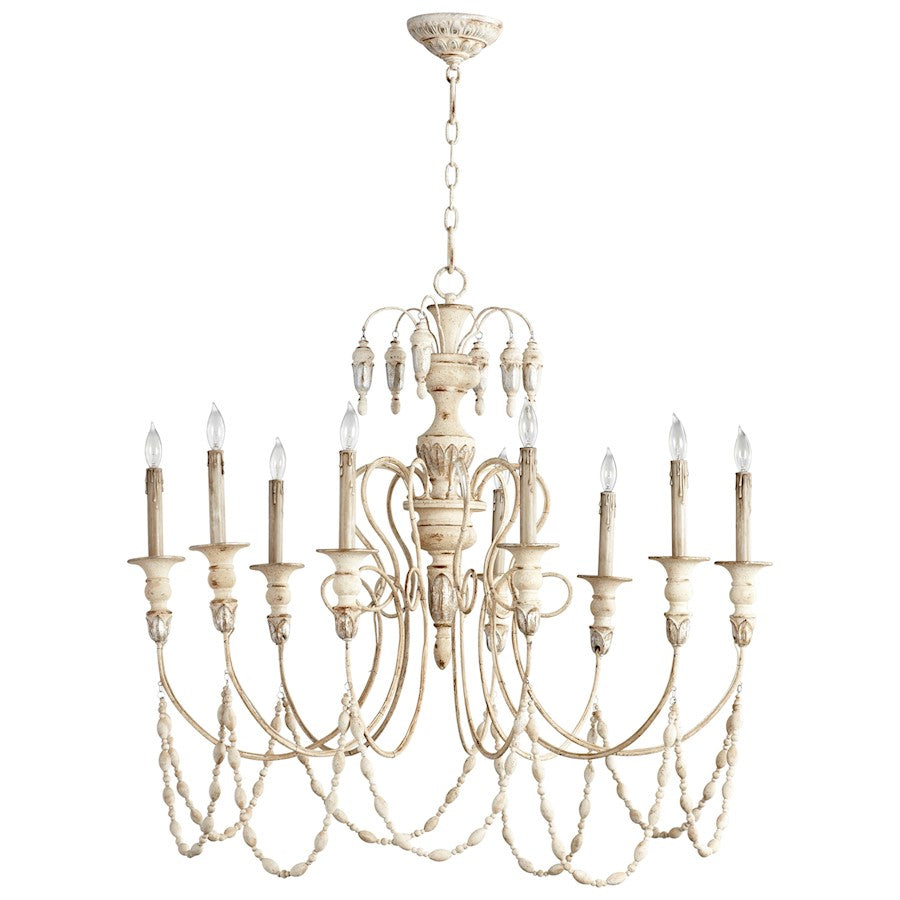 Florine Chandelier, White and Silver