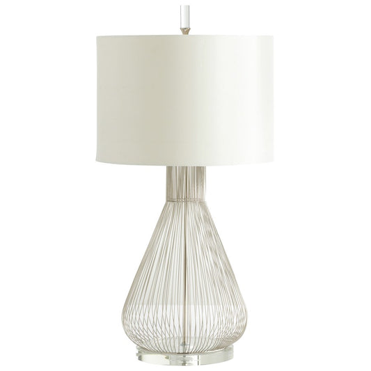 Whisked Fall Table Lamp, Satin Nickel