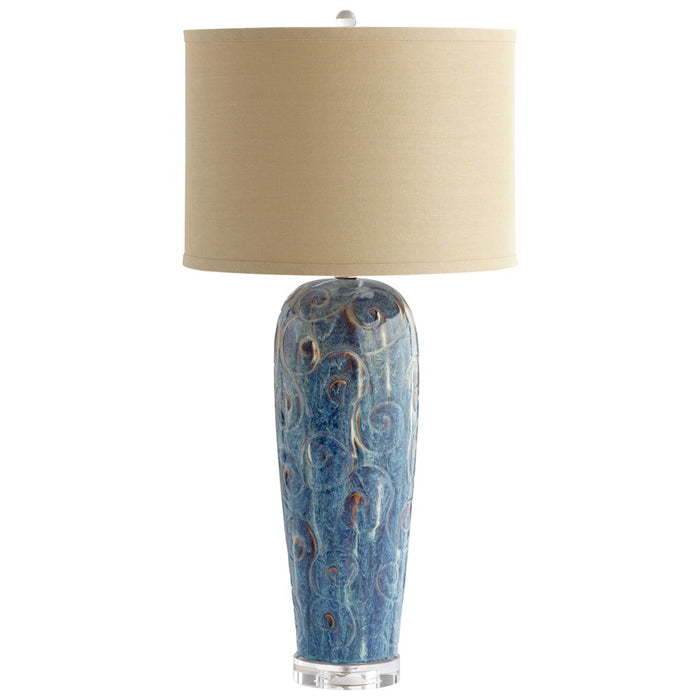 Cyan Design Translation Table Lamp, Blue Glaze