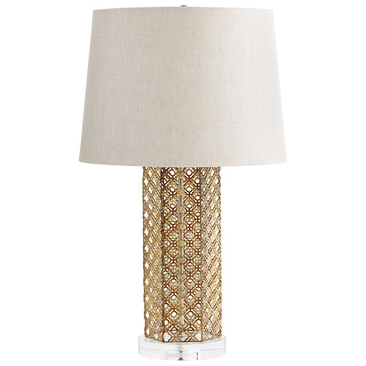 Woven Gold Table Lamp, Antique Gold