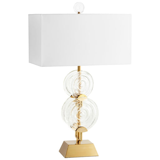 Cyan Design Discus Table Lamp, Aged Brass/Clear - 10373