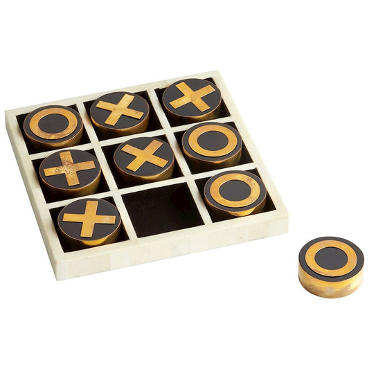 Cyan Design Noughts & Crosses Sculpture, Black/Gold/White - 10657