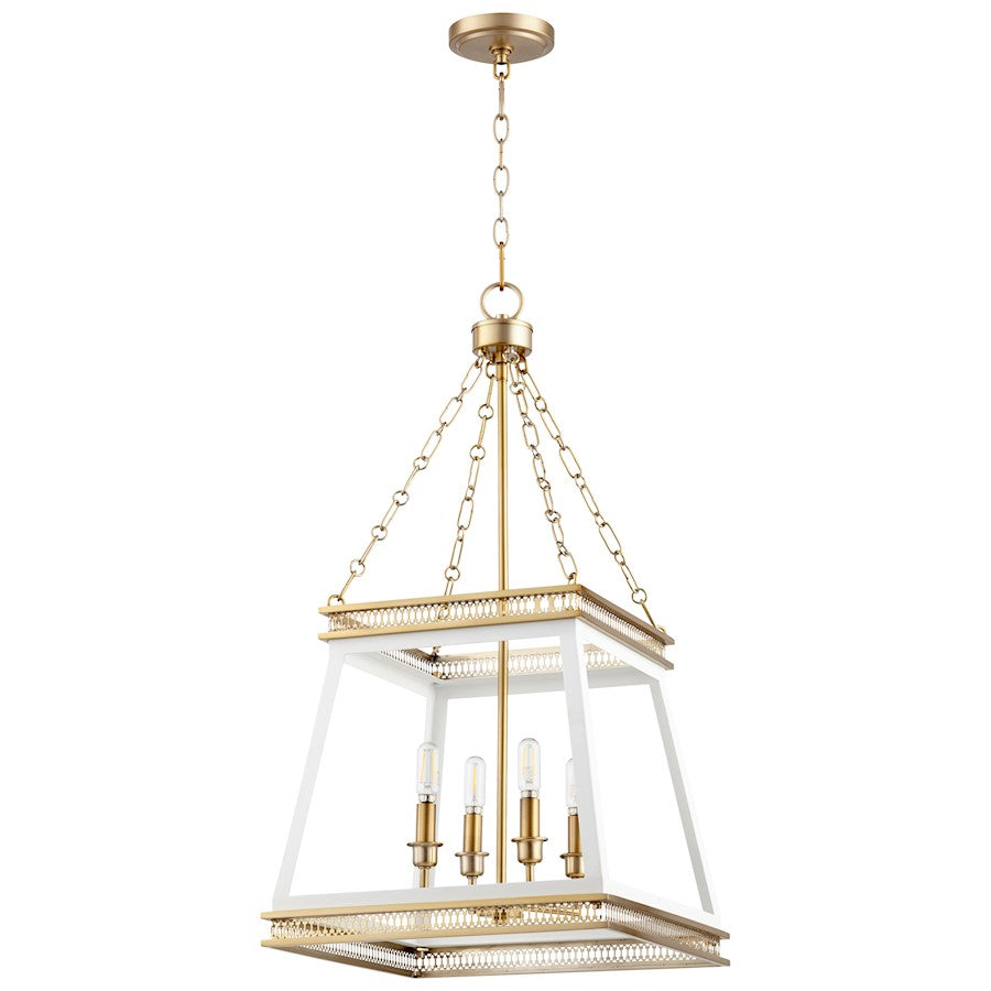 Cyan Design Gerard Pendant, White/Aged Brass - 10905