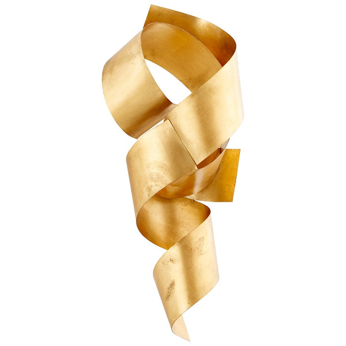 Cyan Design Ribbons Sculpture, Gold Leaf - 10987