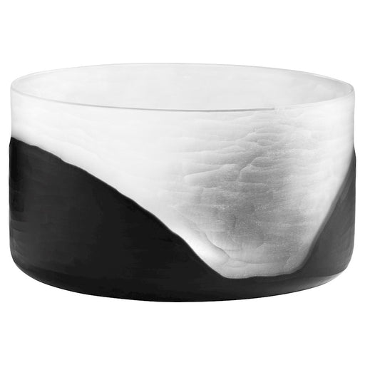 Cyan Design Flat Ominous Frost Vase, Clear/Black - 11255