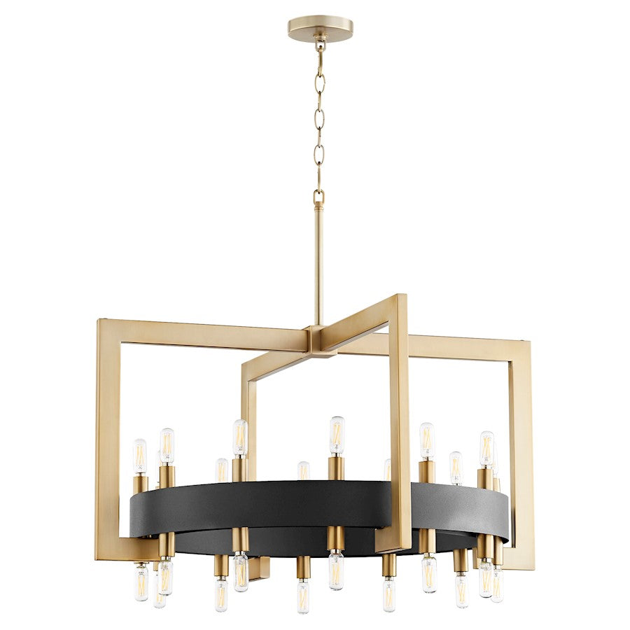 Cyan Design Archibald 24 Light Chandelier, Noir/Aged Brass - 11269