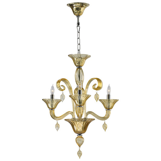 Treviso Three Lamp Chandelier, Chrome