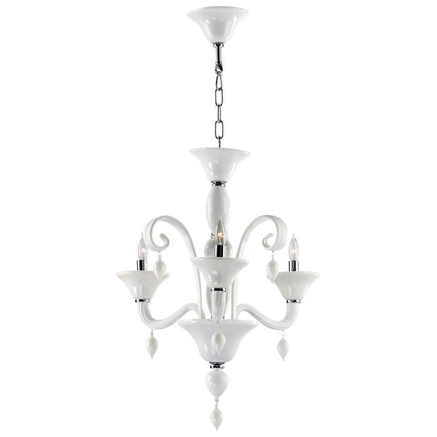 Treviso Three Lamp Chandelier, Chrome