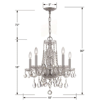 5 Light Mini Chandelier, Chrome