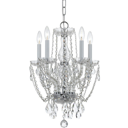 Crystorama Traditional 5 Light Swarovski Crystal Mini Chandelier