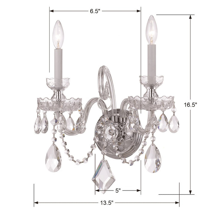 Crystorama Traditional Spectra Crystal Wall Sconce